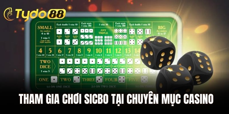 Tham gia chơi Sicbo tại chuyên mục Casino Tydo88 nhận thưởng lớn