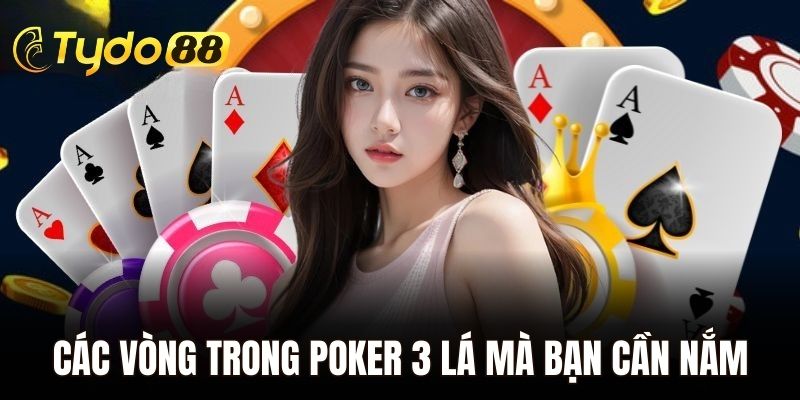 Các vòng trong Poker 3 lá mà bạn cần nắm