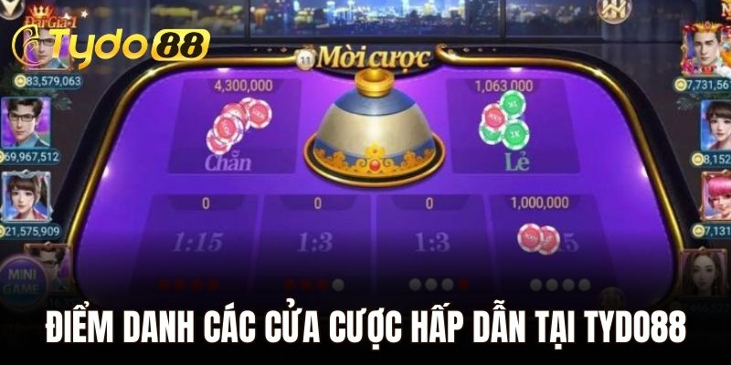 Điểm danh các cửa cược hấp dẫn tại Tydo88