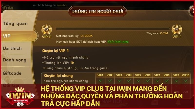 dac quyen danh rieng cho thanh vien vip tai iwin